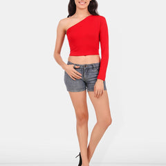 Be You One Shoulder Cotton Crop Top