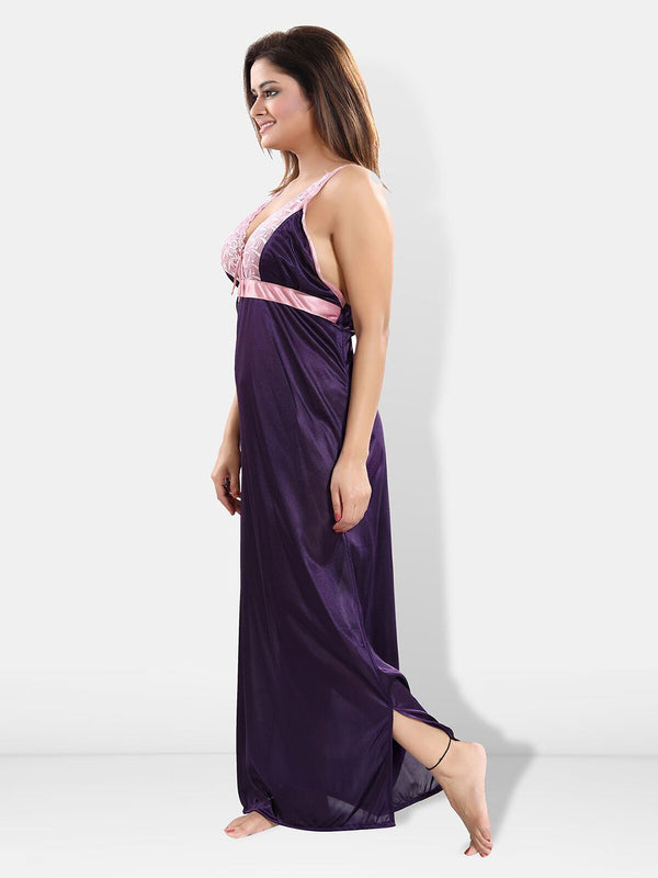Be You V-Neck Maxi Wrap Nightdress with Robe