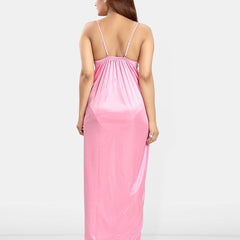 Be You Women Shoulder Straps Satin Maxi Nightdress