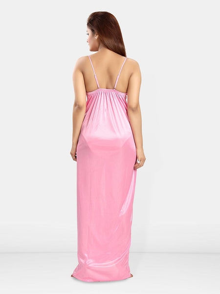 Be You Women Shoulder Straps Satin Maxi Nightdress