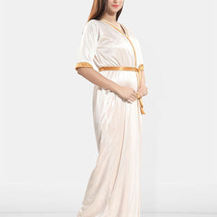 Be You Women Sleeveless Satin Maxi Nightdress With Robe