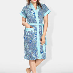Be You Women Printed Cotton Anti-bacterial Super Soft Bath Robe With Belt