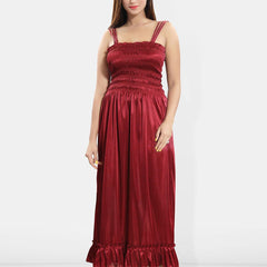 Be You Shoulder Straps Satin Maxi Sweat Nightdress