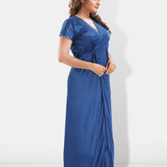 Be You 6 Pieces Satin Maxi Nightdress Set With Robe And Lingerie Set
