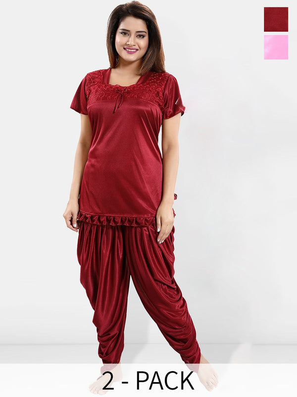 Be You Pack Of 2 Satin Top With Patiala