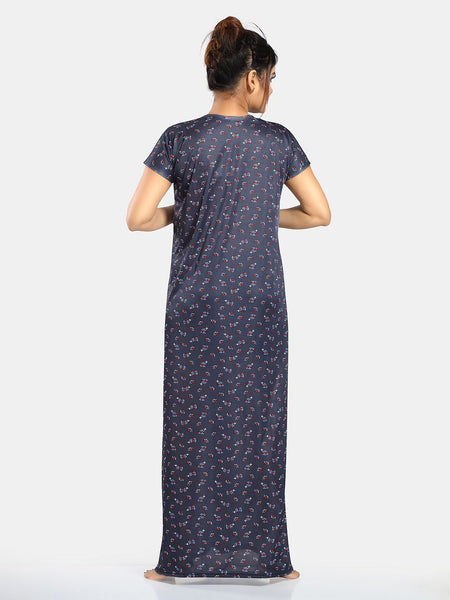 Be You Floral Printed V-Neck Satin Maxi Nightdress