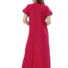 Be You Pink Embroidered Maxi Nightdress