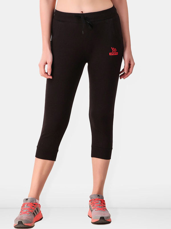 Be You Women Solid Three Fourth-Length Gym Tights