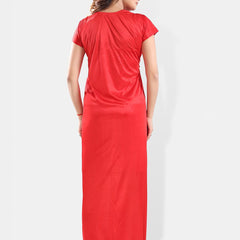 Be You Shoulder Straps Satin Night Suit With Robe