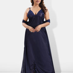 Be You 6 Pieces Satin Maxi Nightdress Set With Robe And Lingerie Set