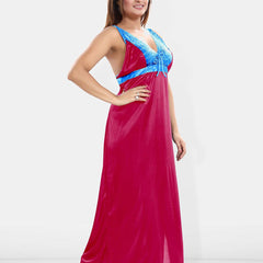 Be You V-Neck Satin Maxi Wrap Nightdress With Robe