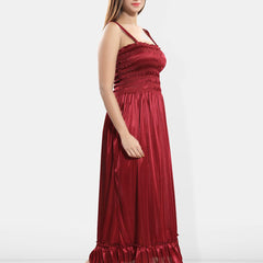 Be You Shoulder Straps Satin Maxi Sweat Nightdress