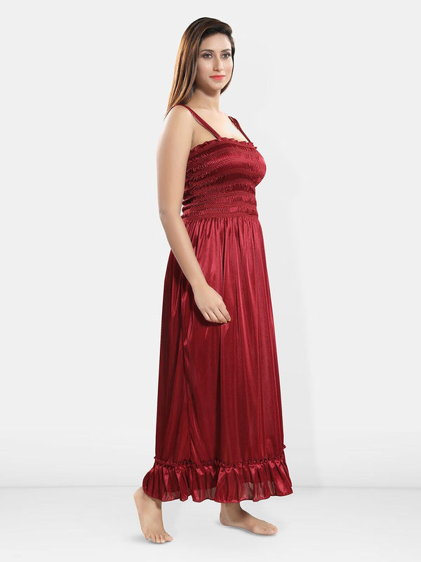 Be You Shoulder Straps Satin Maxi Sweat Nightdress