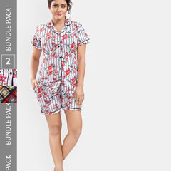 Be You Pack Of 2 Floral Printed Night Suit