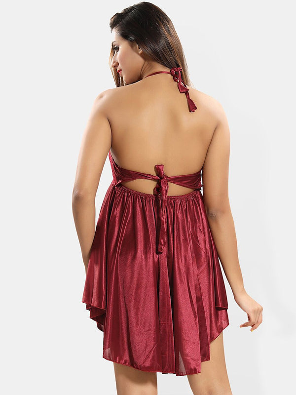 Be You Satin Halter Neck Baby Doll