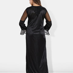 Be You V-Neck Maxi Satin Wrap Nightdress With Robe