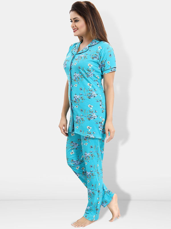 Be You Floral Printed Shirt & Pyjama Night suit