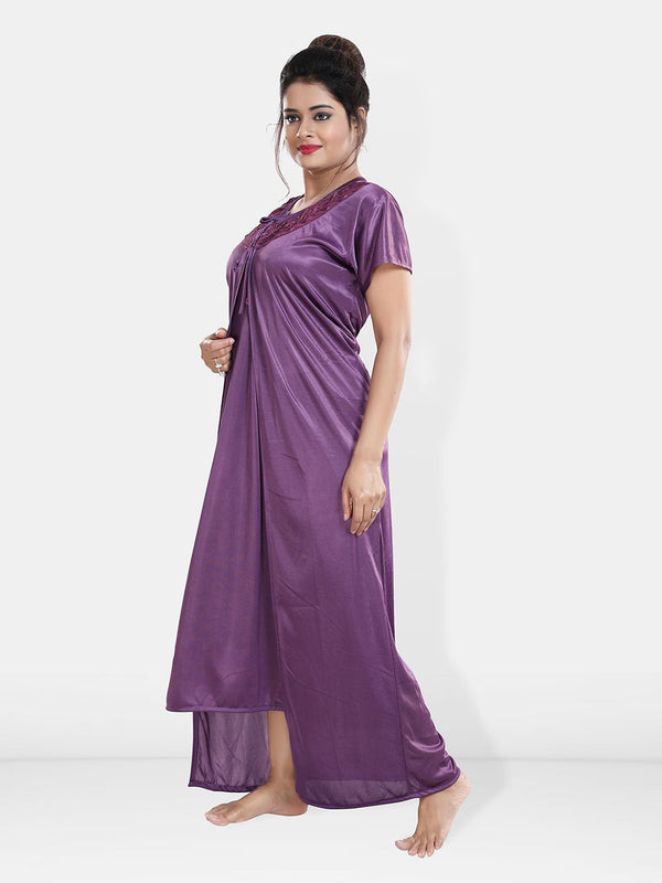 Be You Maxi Satin Wrap Nightdress With Robe