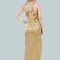 Be You V Neck Lace Up Details Satin Nightdress With Robe