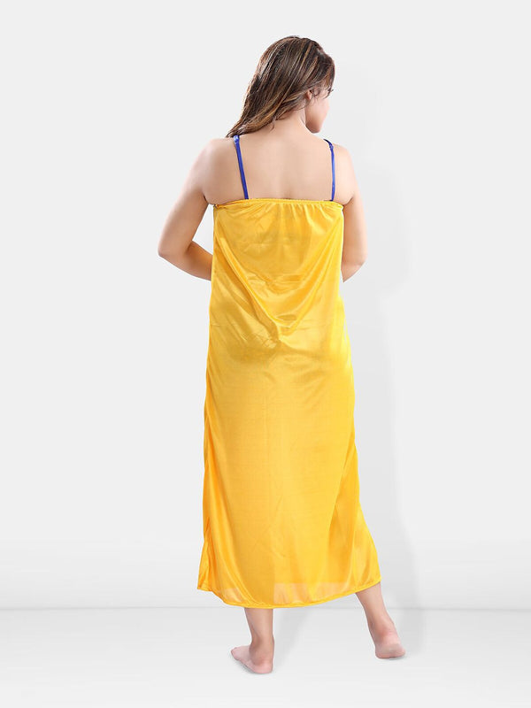 Be You Shoulder Straps Satin Maxi Nightdress with Robe