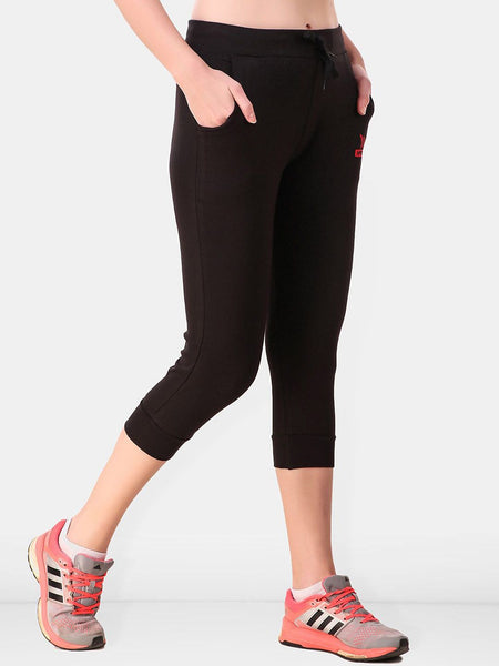 Be You Women Solid Three Fourth-Length Gym Tights