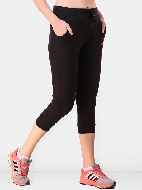 Be You Women Solid Three Fourth-Length Gym Tights