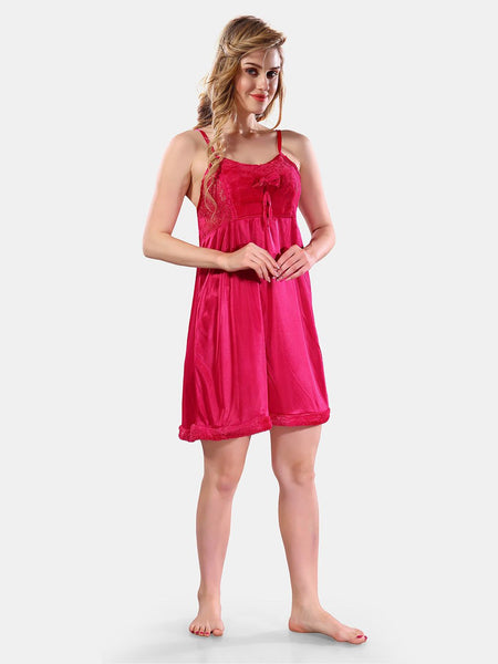 Be You Square Neck Lace Up Details Satin Maxi Nightdress With Robe