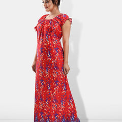 Be You Polka Dots Printed Satin Maxi Nightdress