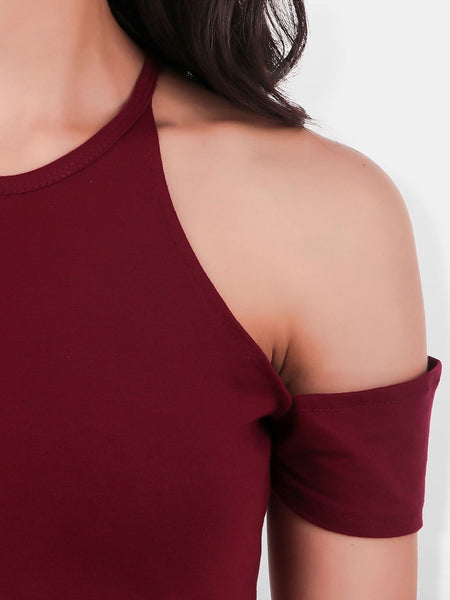 Be You Cold-Shoulder Cotton Crop Top