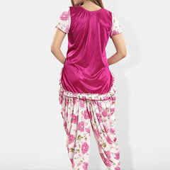 Be You Pack Of 2 Short Sleeves Satin Top & Patiyala