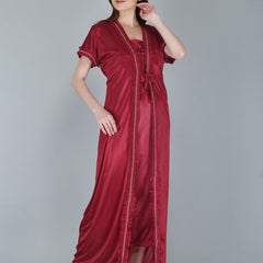 Be You Maroon Maxi Nightdress