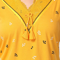 Be You Conversational Printed V-Neck Maxi Nightdress
