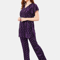 Be You Conversational Printed Satin Night Suit