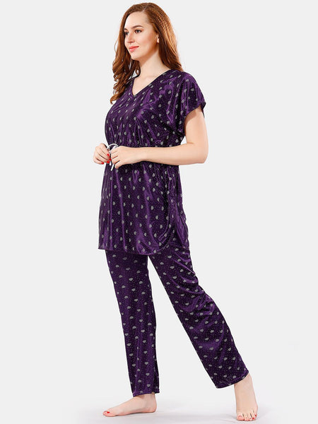 Be You Conversational Printed Satin Night Suit