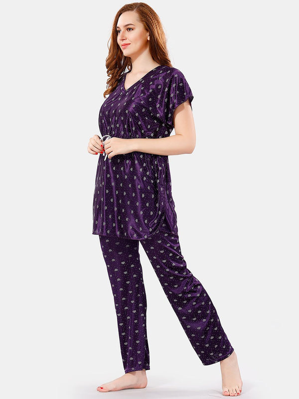 Be You Conversational Printed Satin Night Suit