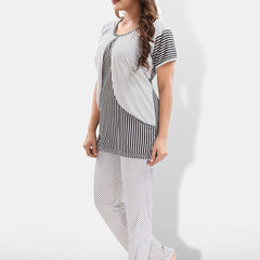 Be You Striped Satin Night Suit