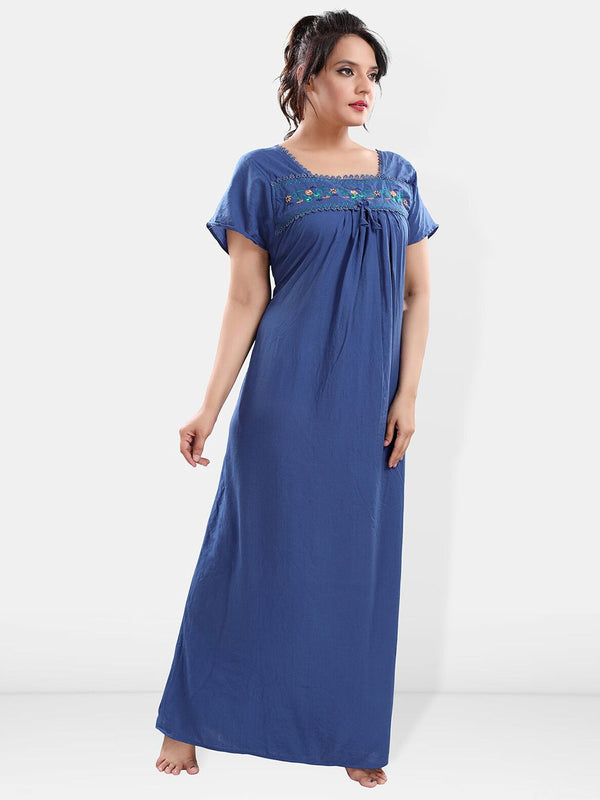 Be You Floral Embroidered Maxi Sweat Nightdress