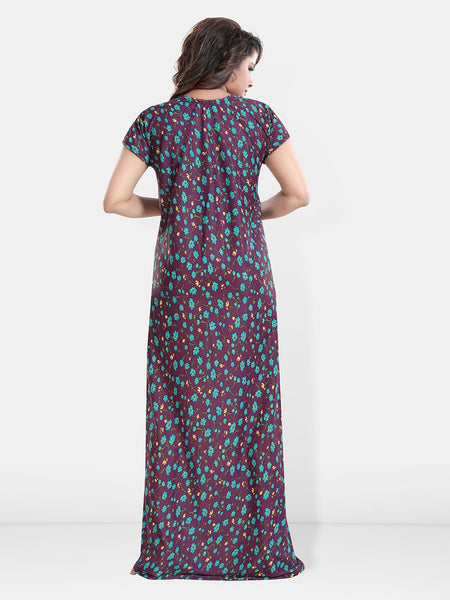 Be You Printed Satin Maternity Maxi Nightdress