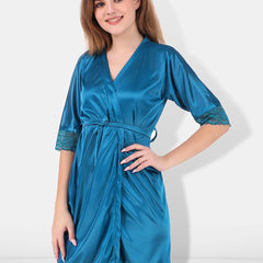 Be You Non-Wired Non Padded Lingerie Set With Robe BUF-3-PCS-SET-2247-L