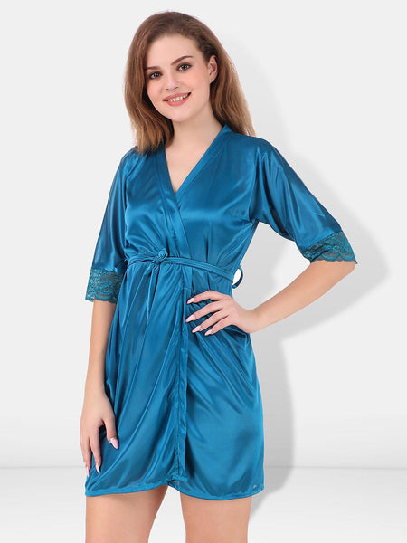 Be You Non-Wired Non Padded Lingerie Set With Robe BUF-3-PCS-SET-2247-L