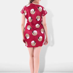 Be You Maroon Printed Nightdress