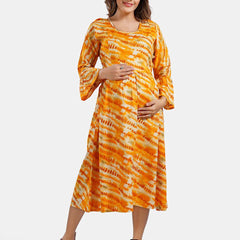 Be You Abstract Printed A Line Maternity Dress