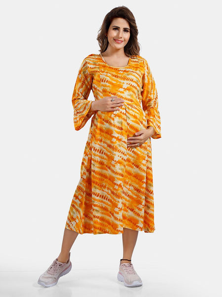 Be You Abstract Printed A Line Maternity Dress