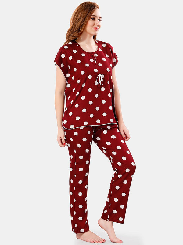 Be You Polka Dots Printed Night Suit