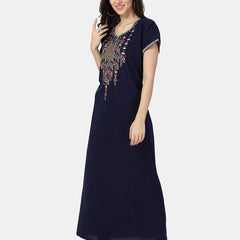 Be You Floral Embroidered Maxi Nightdress