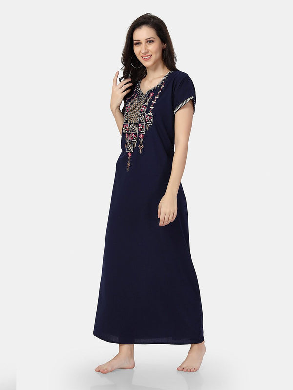 Be You Floral Embroidered Maxi Nightdress