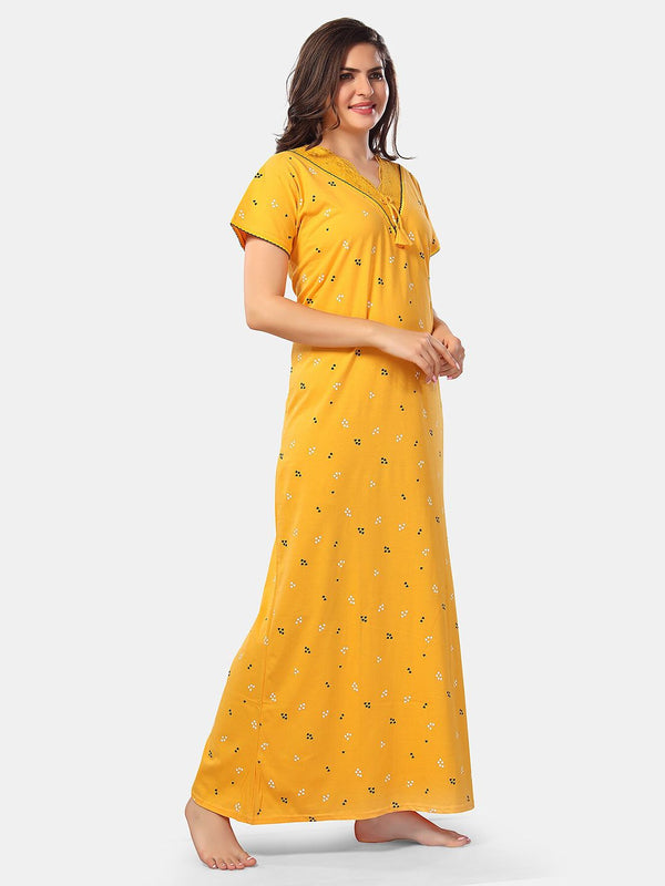 Be You Conversational Printed V-Neck Maxi Nightdress