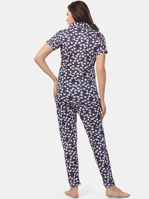 Be You Geometric Printed Night suit