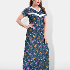 Be You Floral Printed Maternity Satin Maxi Nightdress