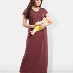 Be You Pack Of 2 Women Striped Maternity Maxi Nightdress